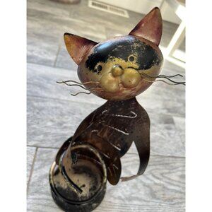 Whimsical Metal Cat Wine Bottle Holder Display Copper Tooarts Bar Kitchen Decor‎